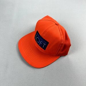 Vintage Ann Taylor Loft Hat Cap Snapback Orange Store Shop Mens Made in USA 90s